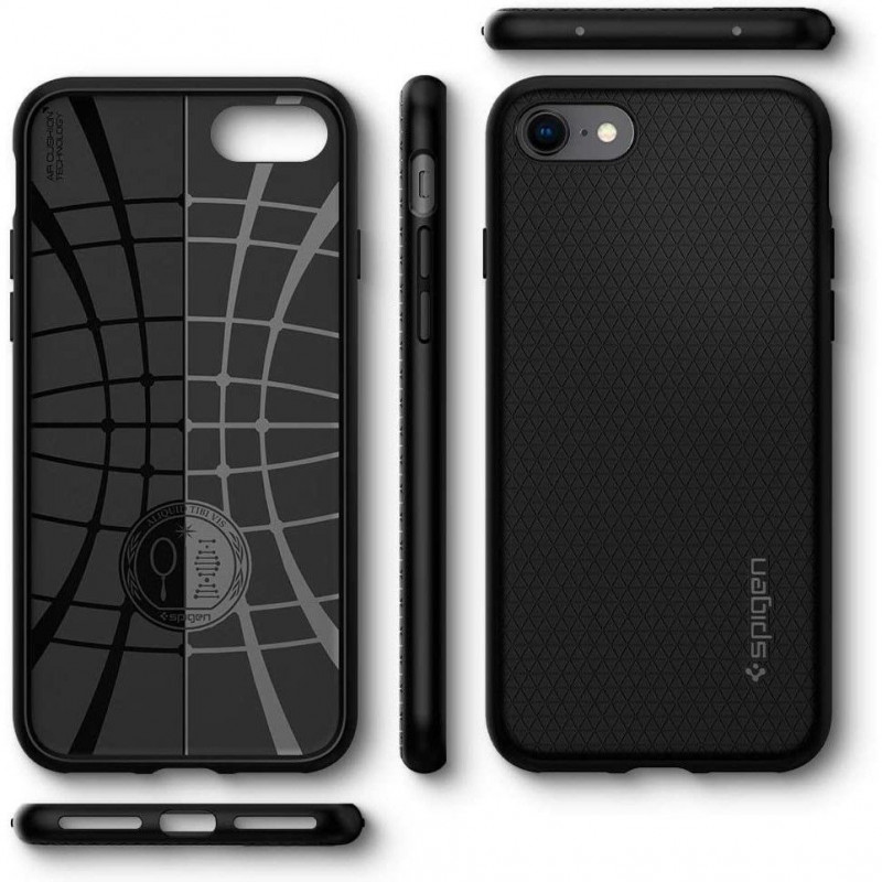 Funda Spigen Liquid Air para Apple iPhone SE 2022 / SE 2020 / 8 / 7, negra