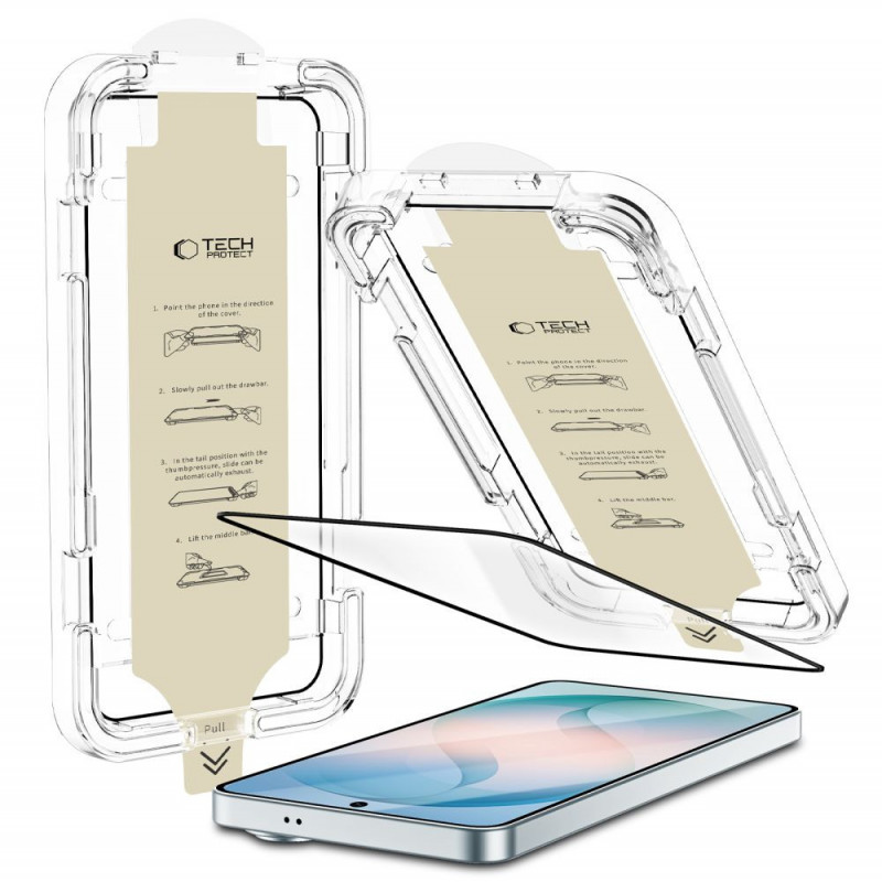 Cristal antirreflejo Tech-Protect Quick Set AR+ para Samsung Galaxy S26, negro