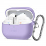 Funda de silicona con mosquetón Tech-Protect para Samsung Galaxy Buds 3 / 3 FE / 3 Pro, lavanda