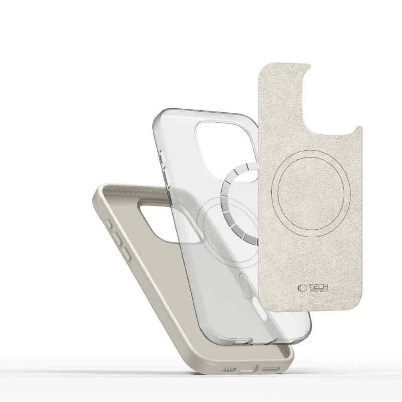 Funda Tech-Protect Silicone Pure MagSafe para Apple iPhone 16 Pro, Cosmic Latte