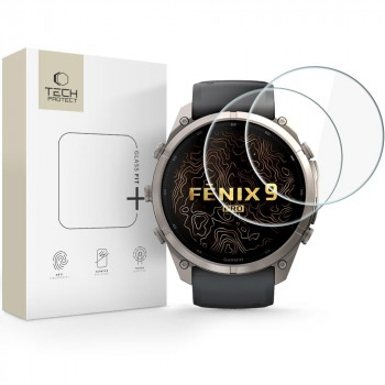 Protector de pantalla de cristal templado Tech-Protect Glass Fit+ para Garmin Fenix 9 Pro 51 mm, transparente (2 uds.)