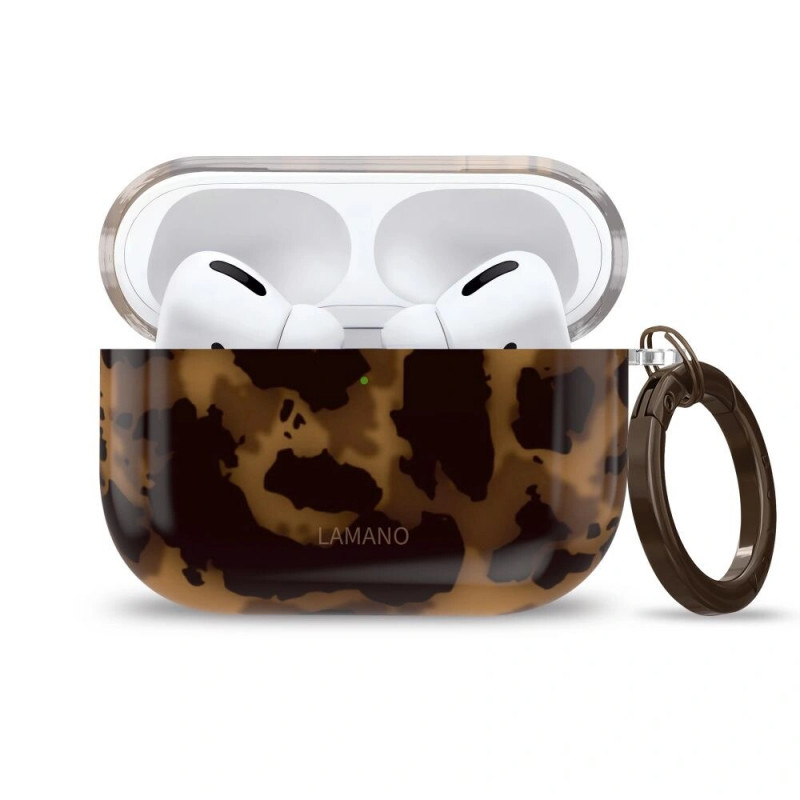 Funda Tech-Protect Lamano para Apple AirPods Pro 1 / 2 Panther (Negro y Marrón)