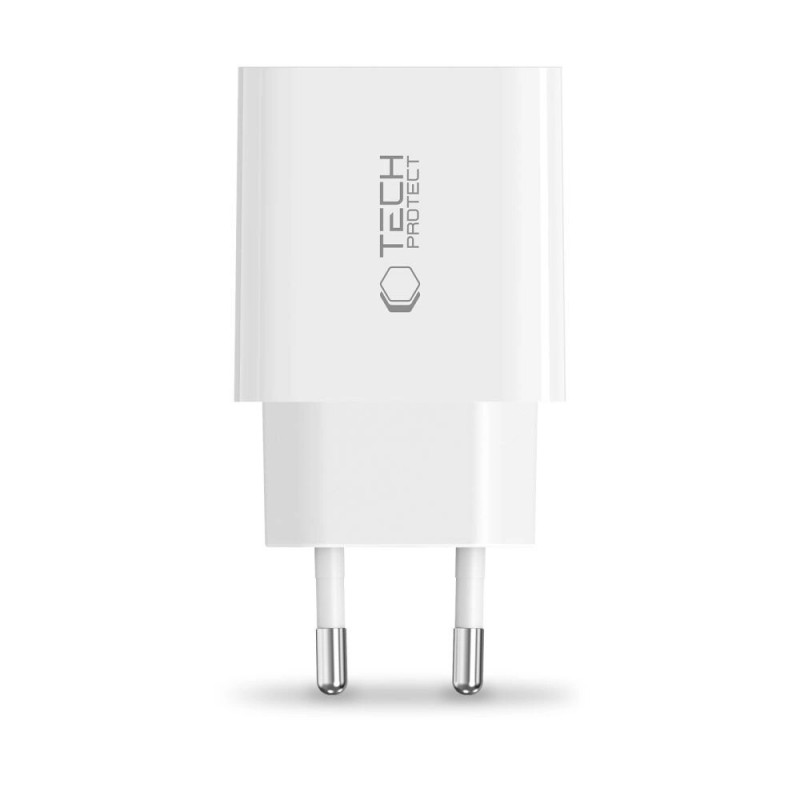 Cargador de pared Tech-Protect NC20W de 1 puerto USB-C PD20W, blanco