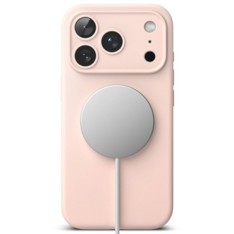Funda Ringke Silicone Magnetic MagSafe para Apple iPhone 18 Pro, rosa arena