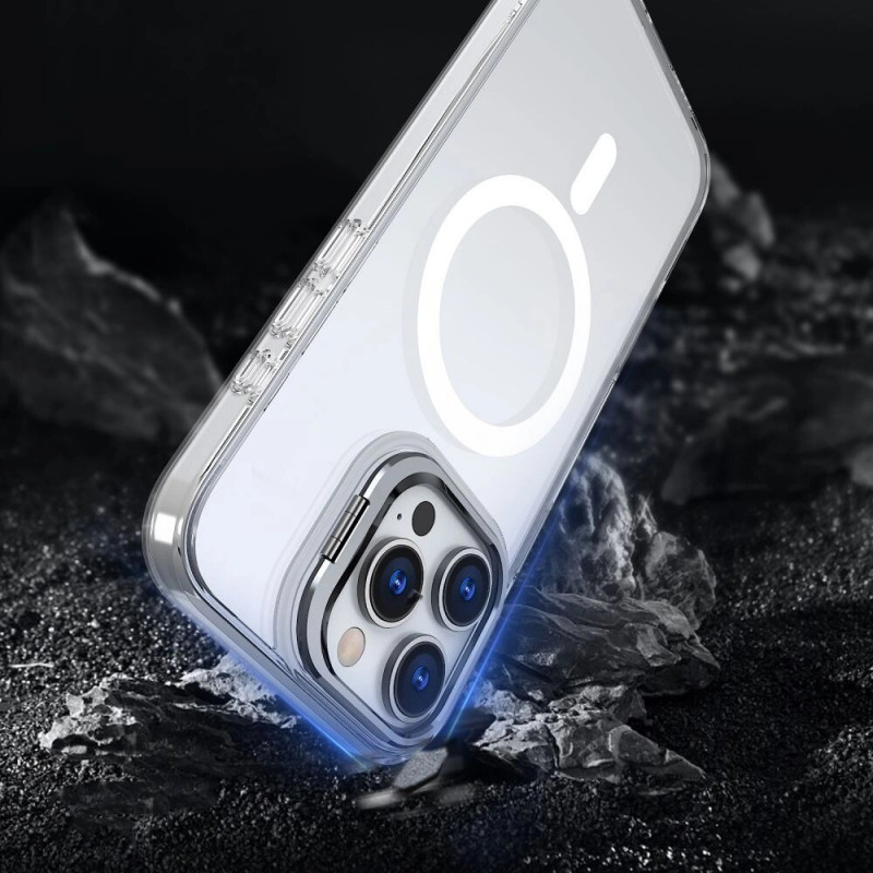 Funda MagSafe Magstand Tech-Protect para Apple iPhone 16, transparente