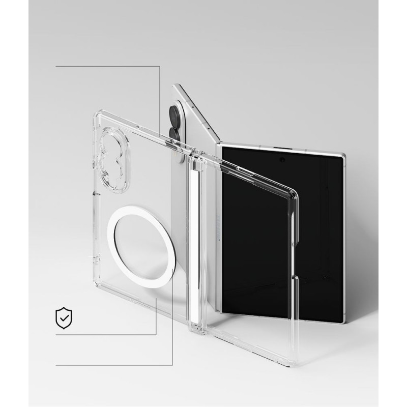 Funda Ringke Fusion Flap Magnetic MagSafe para Samsung Galaxy Z Fold 8, transparente
