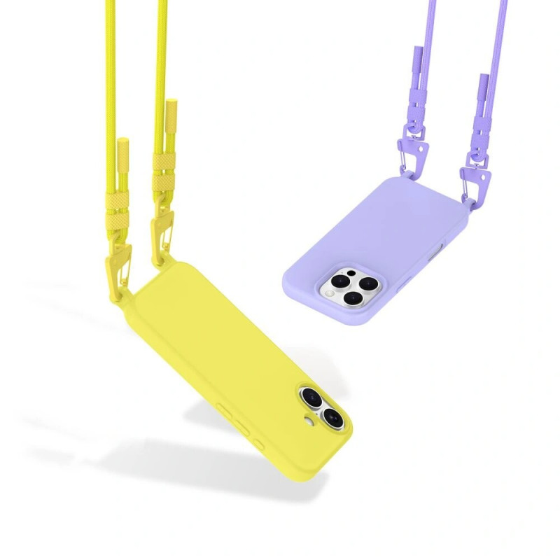 Funda MagSafe Tech-Protect Magnecklace con cordón para Apple iPhone 14, amarillo canario