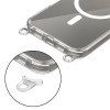 Funda MagSafe Tech-Protect FlexAir Chain para Apple iPhone 16, transparente, con cordones gris y rosa
