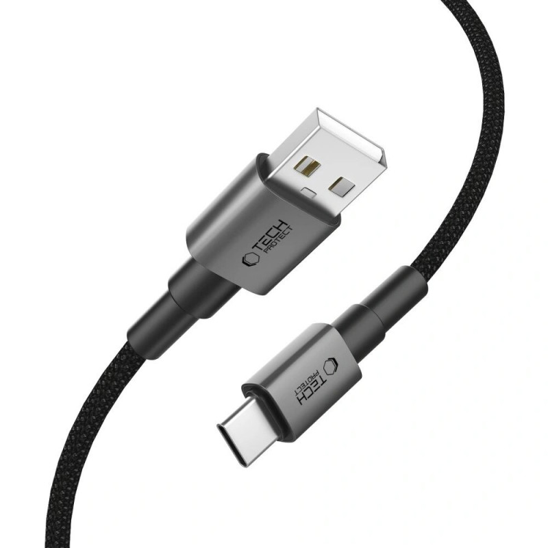 Cable Tech-Protect Ultraboost DNA USB-A / USB-C 15W/3A 100 cm, gris hierro