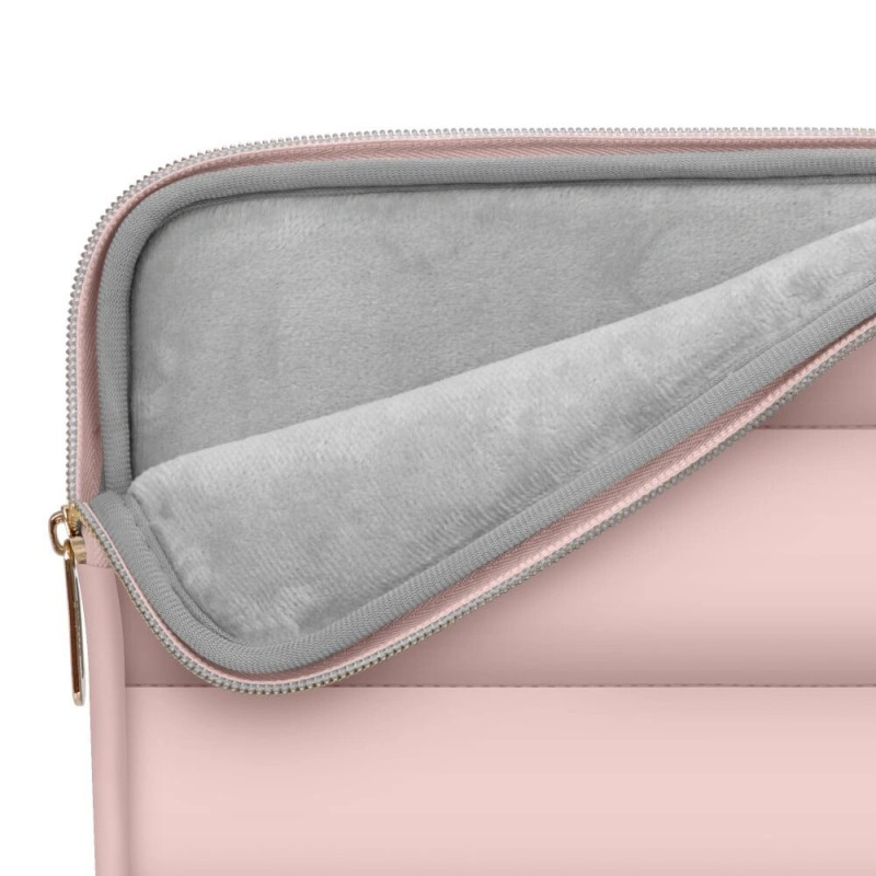 Funda Puffy para portátil de 13-14" Tech-Protect con bolsa de accesorios, Dusty Rose