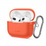 Funda Tech-Protect Silicone Hook de silicona para Apple AirPods 3 con mosquetón, naranja neón