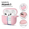 Funda Tech-Protect Silicone Hook para Apple AirPods 3 con mosquetón, rosa polvoriento