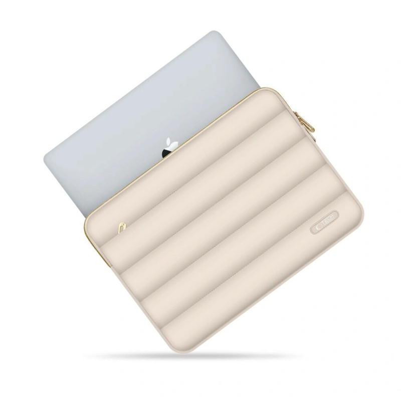 Funda Tech-Protect Puffy para portátil de 13-14" con bolsa de accesorios, arena