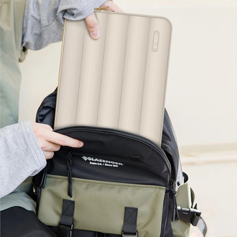 Funda Tech-Protect Puffy para portátil de 13-14" con bolsa de accesorios, arena