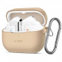 Funda con gancho de silicona Tech-Protect para Samsung Galaxy Buds 3 / 3 Pro, Cafe Latte