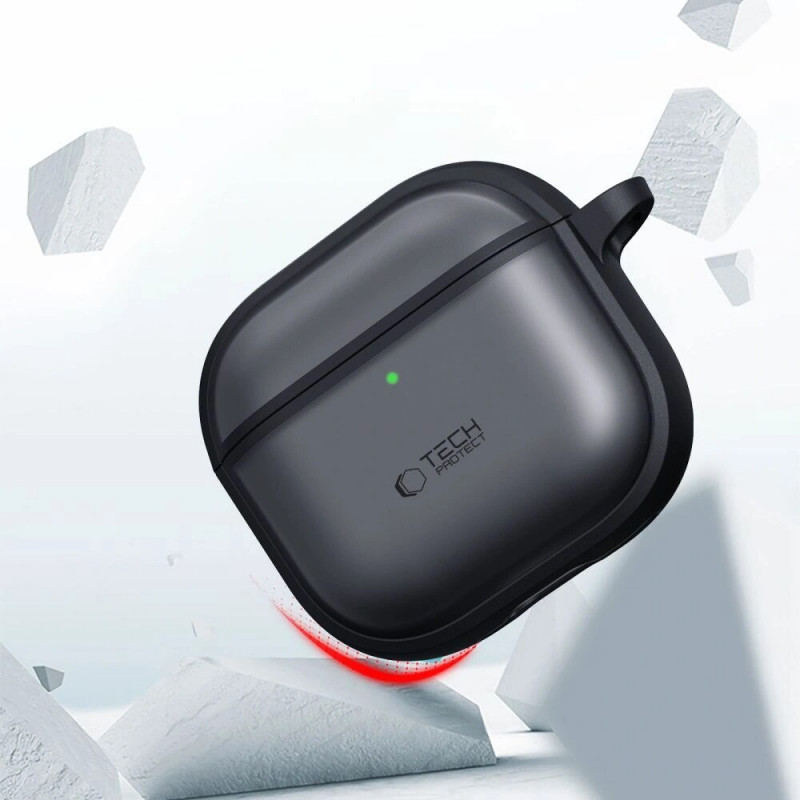 Funda Tech-Protect Magmat para Apple AirPods 4, negro mate