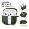 Funda Tech-Protect Silicone Hook de silicona para Apple AirPods 3 con mosquetón, verde oliva