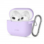 Funda Tech-Protect Silicone Hook para Apple AirPods 3 con mosquetón, lavanda