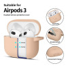 Funda Tech-Protect Silicone Hook para Apple AirPods 3 con mosquetón, Caffe Latte