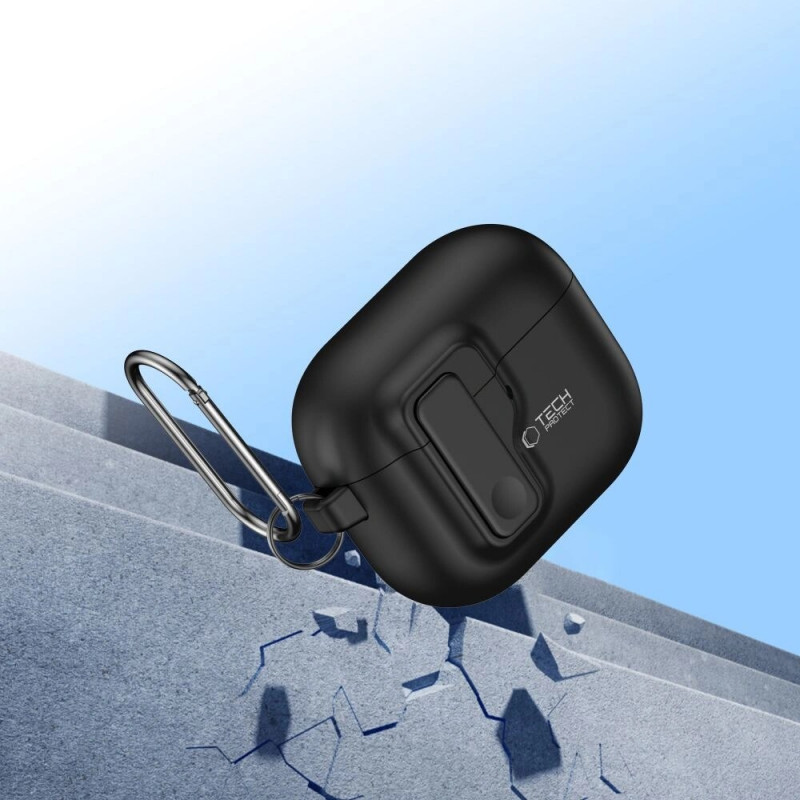 Funda Slim Hook para Apple AirPods 4, negra Tech-Protect