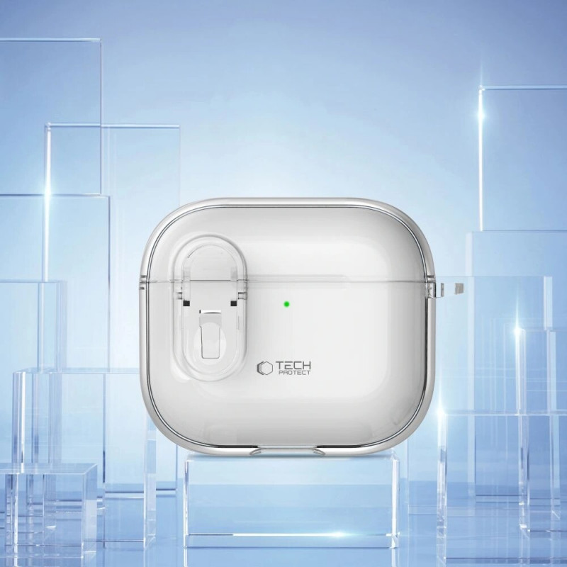 Funda Slim Hook Tech-Protect para Apple AirPods 4, transparente