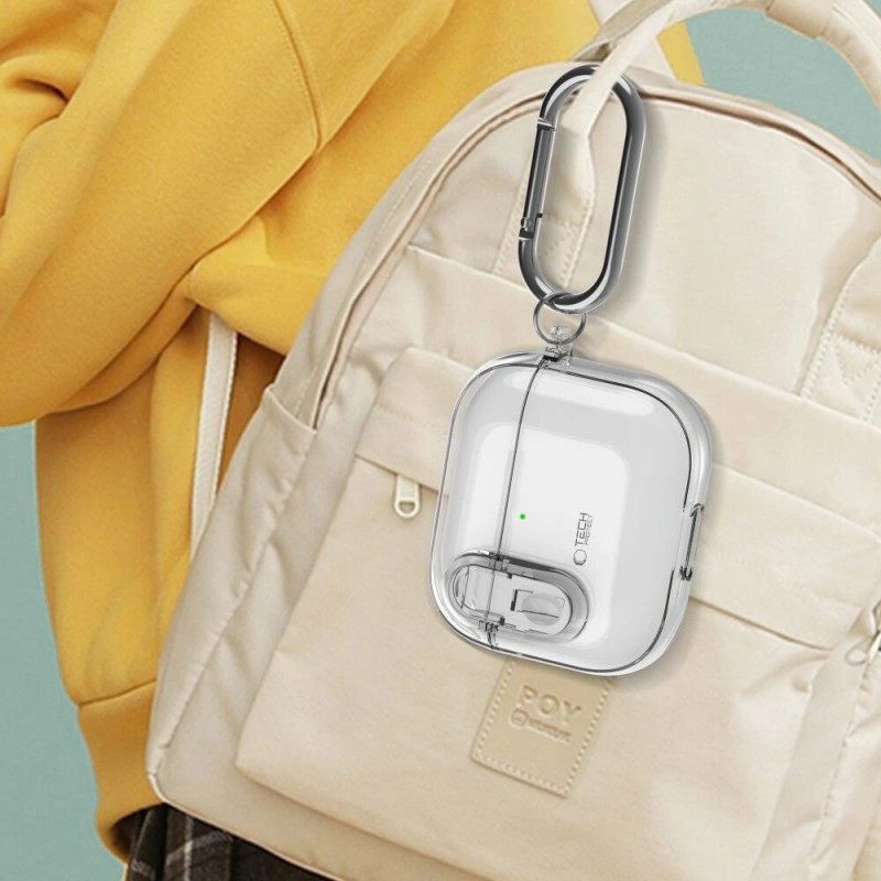 Funda Slim Hook Tech-Protect para Apple AirPods 4, transparente