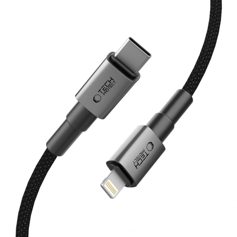 Cable Tech-Protect Ultraboost DNA USB-C / Lightning PD27W/3A 100 cm, gris hierro