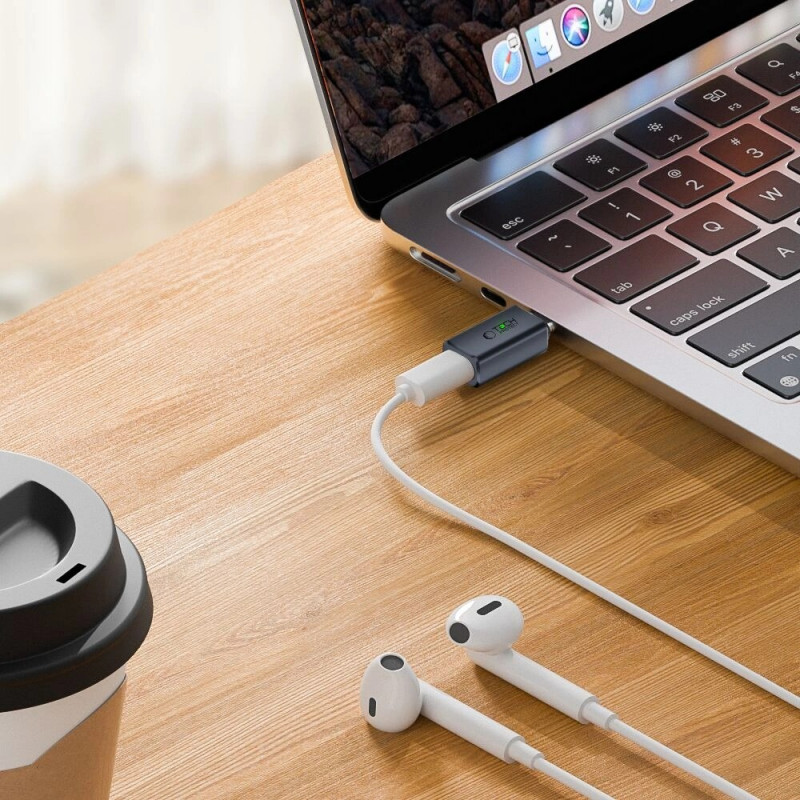Adaptador de audio Tech-Protect UltraBoost USB-C a Lightning, gris