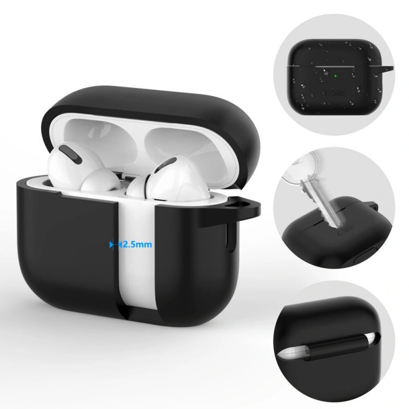Funda Tech-Protect Silicone Hook con mosquetón para Apple AirPods Pro 1 / 2, azul bebé