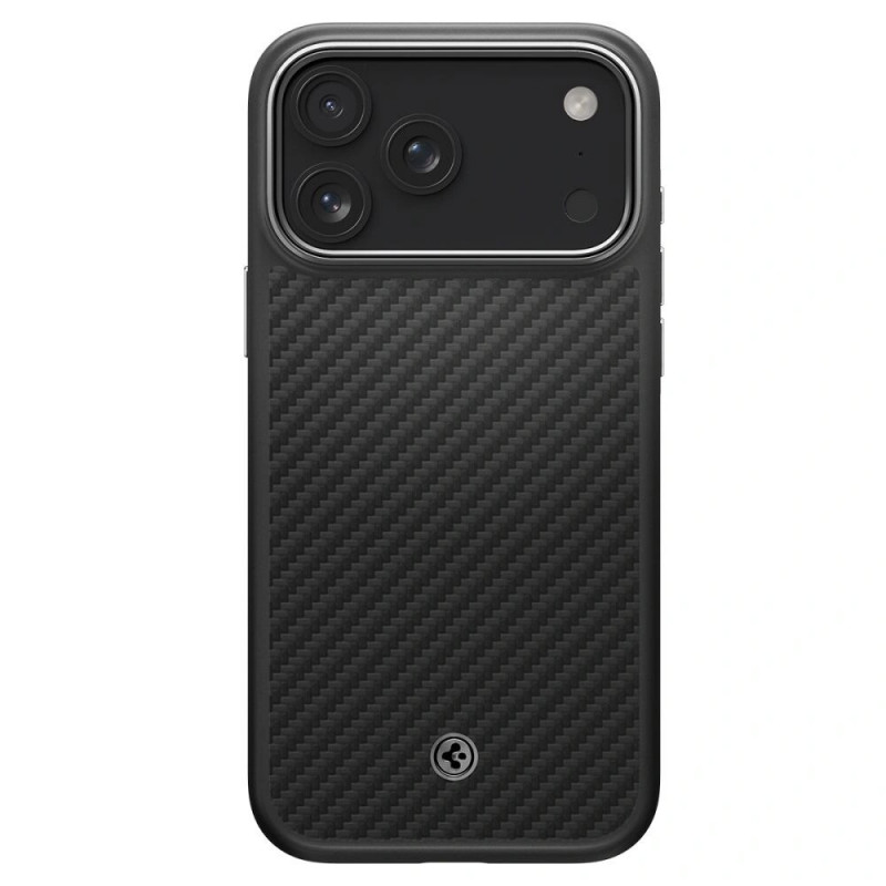 Funda Spigen Enzo Aramid T Mag MagSafe para Apple iPhone 17 Pro / 18 Pro, negro/plata