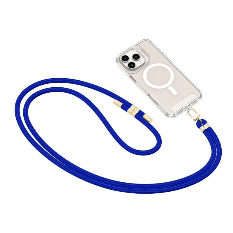 Correa de teléfono Tech-Protect C7S Rope Crossbody, azul cobalto/dorado