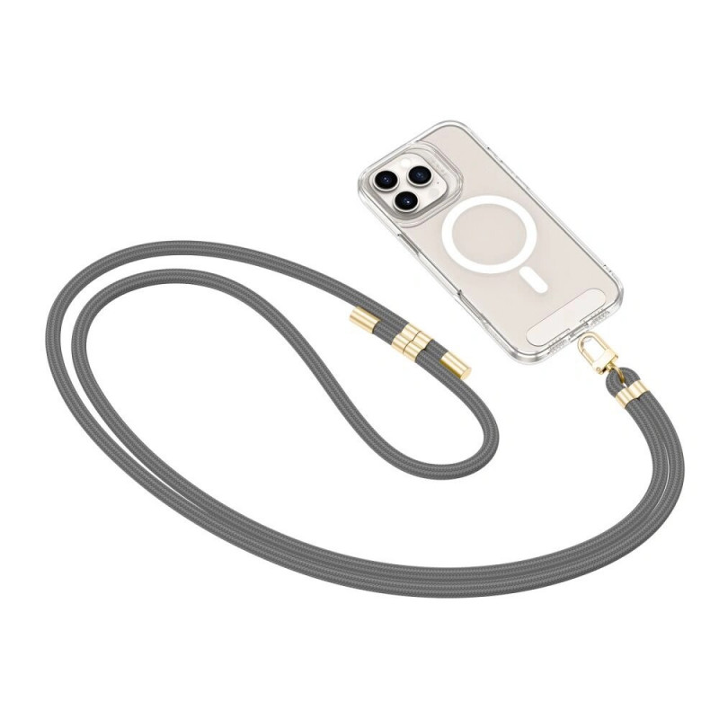 Correa cruzada para teléfono Tech-Protect C7S Rope, gris crayón/oro