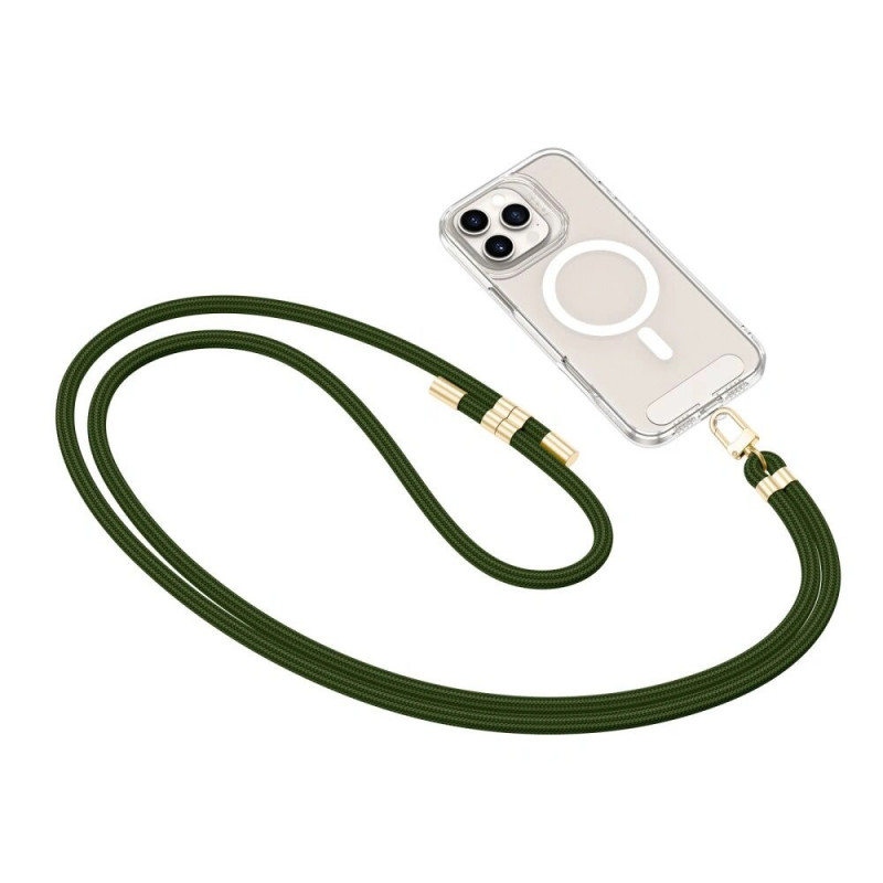 Correa cruzada para teléfono Tech-Protect C7S Rope, verde cazador/dorado