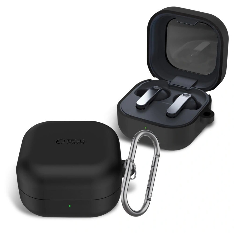 Funda Tech-Protect Silicone Hook para Samsung Galaxy Buds 4 / 4 Pro, negra