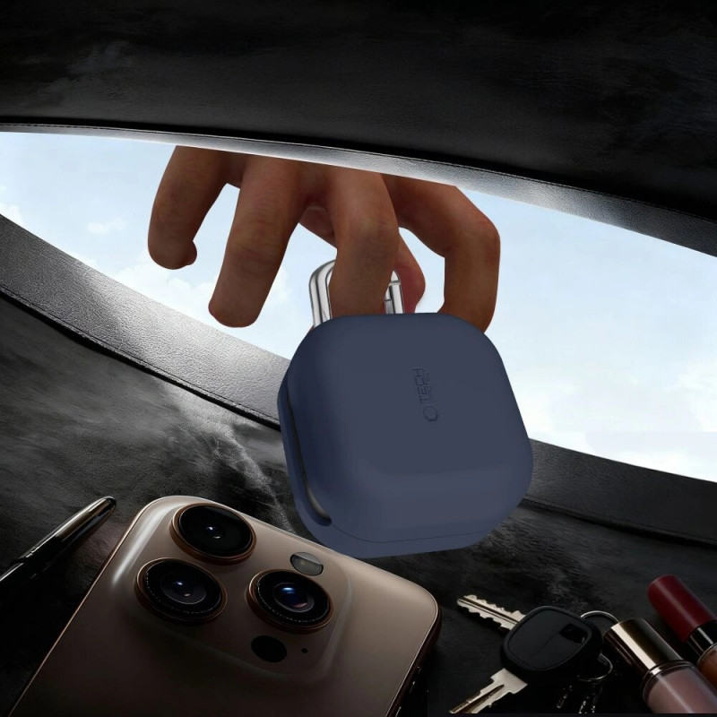 Funda Tech-Protect Silicone Hook para Samsung Galaxy Buds 4 / 4 Pro, negra