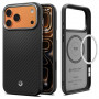 Funda MagSafe Spigen Enzo Aramid T Mag para Apple iPhone 17 Pro Max / 18 Pro Max, negra/plateada