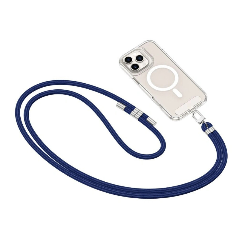 Correa cruzada para teléfono Tech-Protect C7S Rope, azul marino/plateado