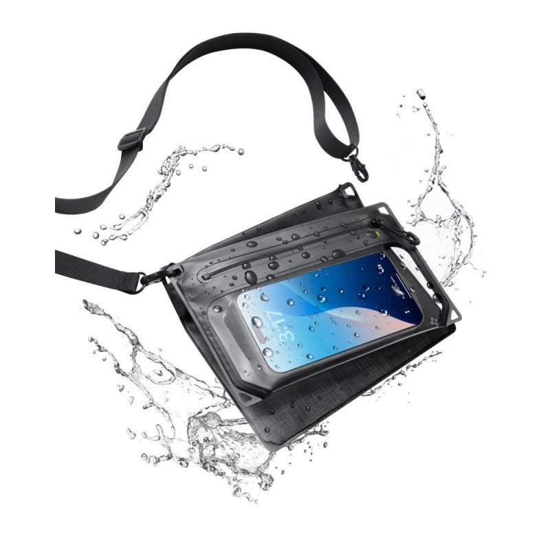 Funda impermeable universal con bandolera Spigen A640, negra