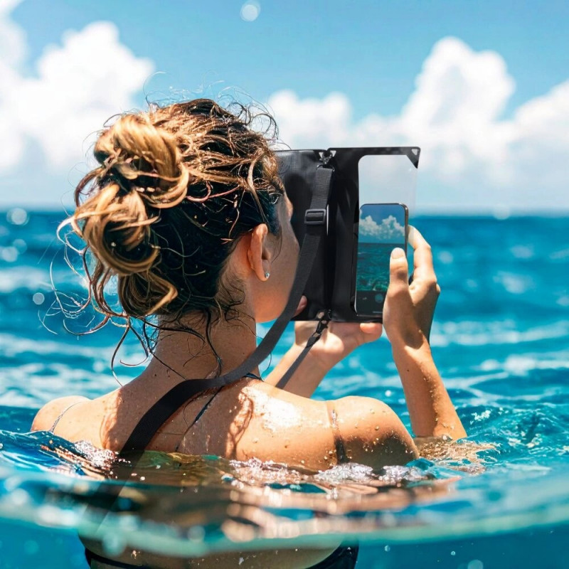 Funda impermeable universal con bandolera Spigen A640, negra