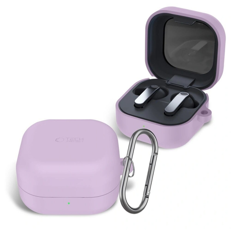 Funda Tech-Protect Silicone Hook para Samsung Galaxy Buds 4 / 4 Pro, lavanda
