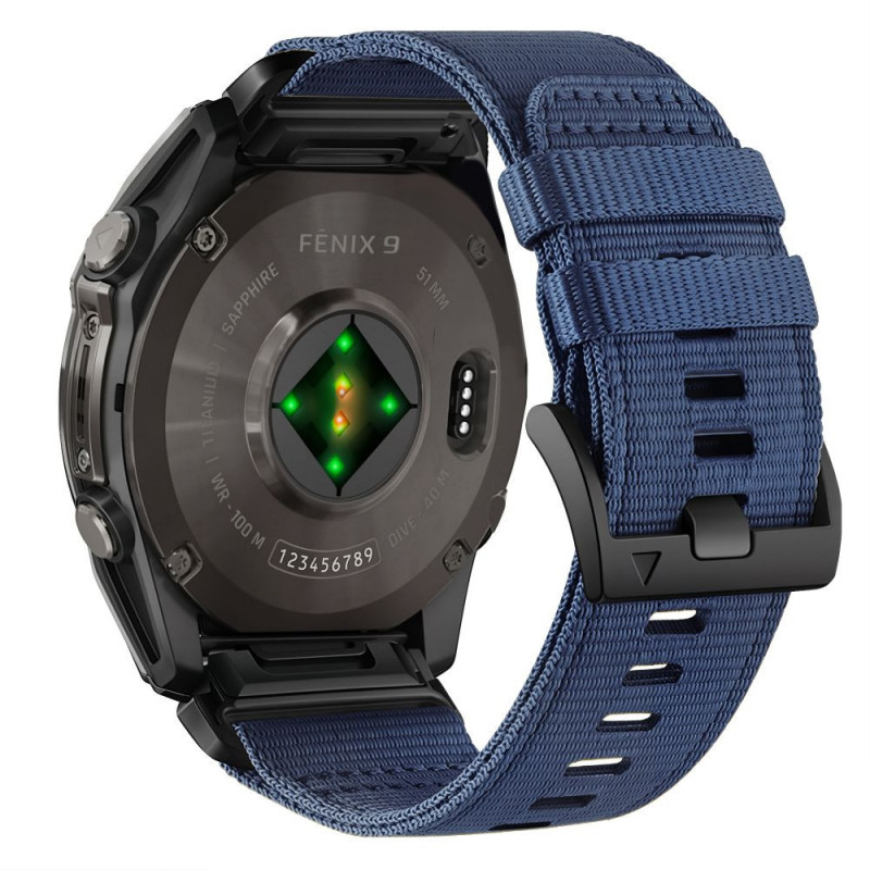 Correa de reloj Tech-Protect Nylon Classic para Garmin Fenix 5X / 5X Plus / 6X / 6X Pro / 7X / 8 / 8 Pro / 9 / 9 Pro 47 mm, Midnight Navy