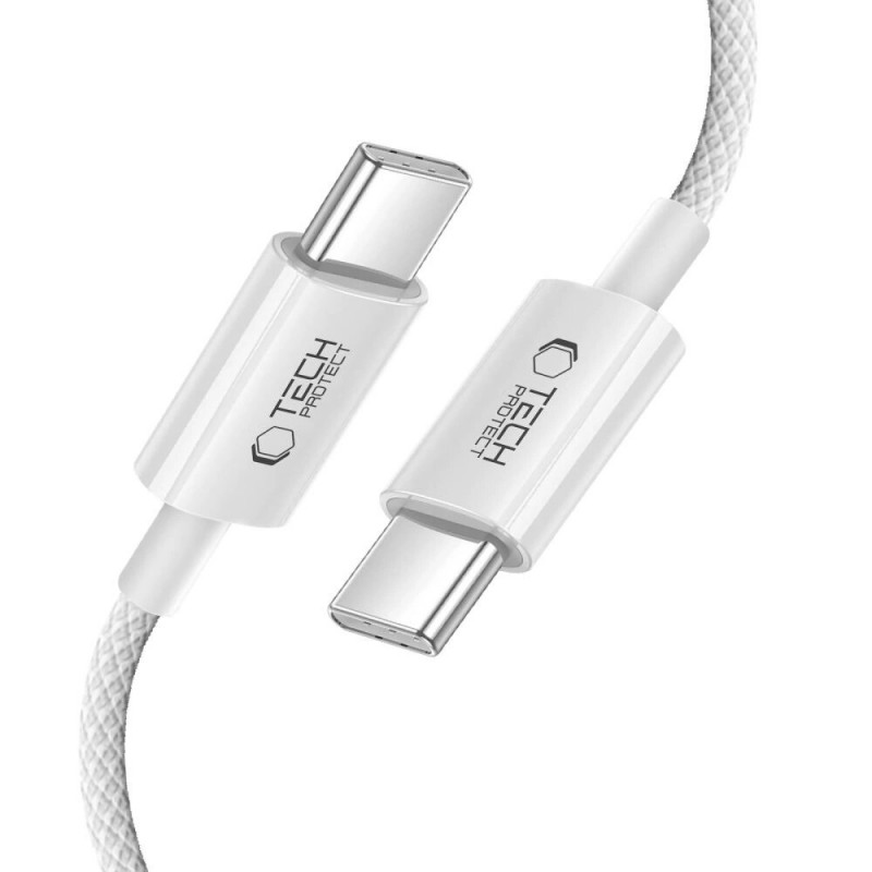 Cable USB-C / USB-C Tech-Protect Ultraboost Lite PD60W/3A 100 cm, gris claro