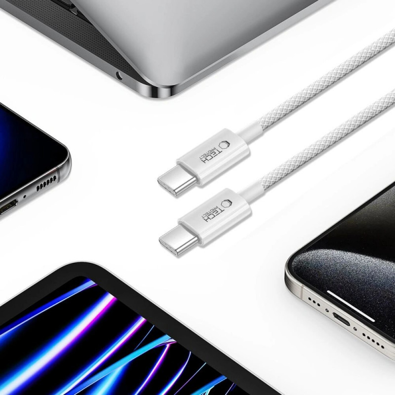 Cable USB-C / USB-C Tech-Protect Ultraboost Lite PD60W/3A 100 cm, gris claro