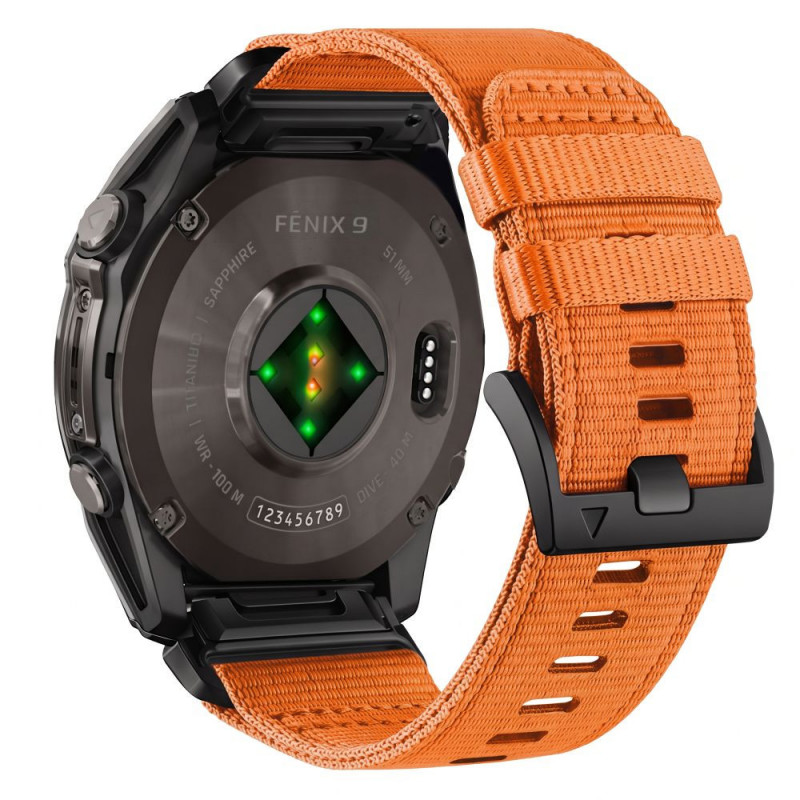 Correa de reloj Tech-Protect Nylon Classic para Garmin Fenix 5X / 5X Plus / 6X / 6X Pro / 7X / 8 / 8 Pro / 9 / 9 Pro 47 mm, naranja señal