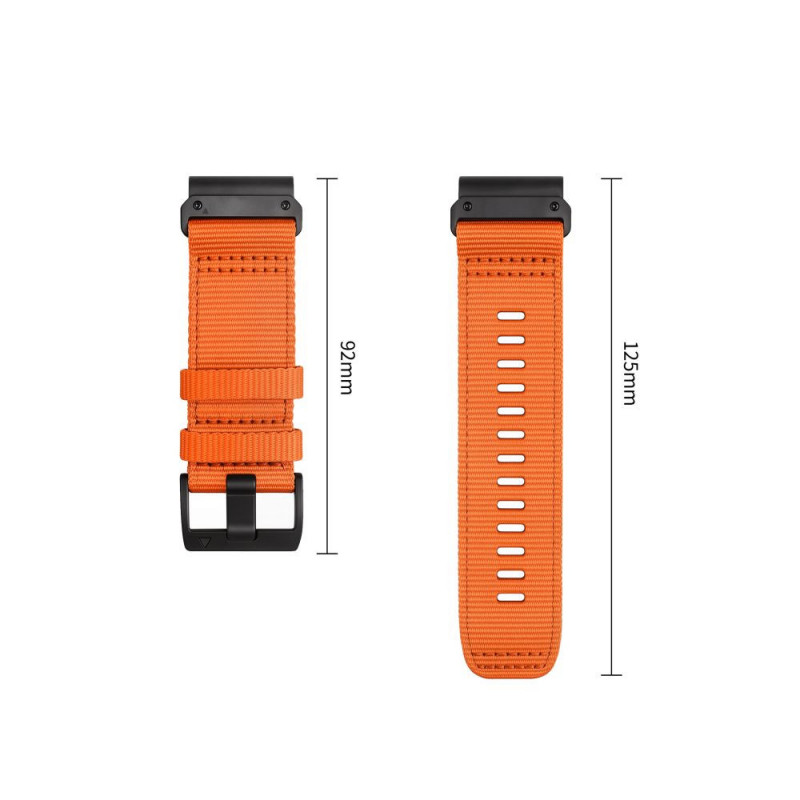 Correa de reloj Tech-Protect Nylon Classic para Garmin Fenix 5X / 5X Plus / 6X / 6X Pro / 7X / 8 / 8 Pro / 9 / 9 Pro 47 mm, naranja señal
