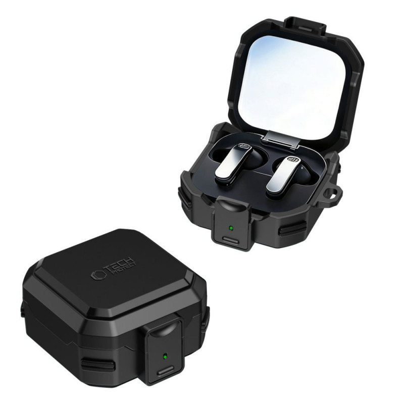 Funda Tech-Protect Carbonox MagSafe para Samsung Galaxy Buds 4 / 4 Pro, negra
