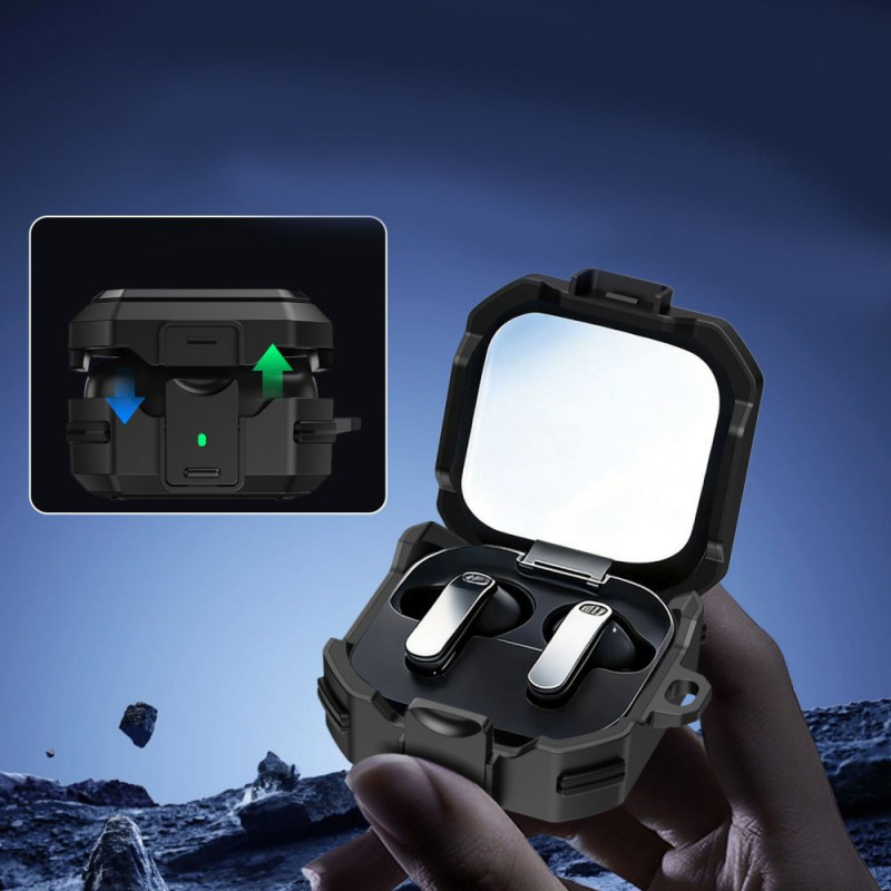 Funda Tech-Protect Carbonox MagSafe para Samsung Galaxy Buds 4 / 4 Pro, negra