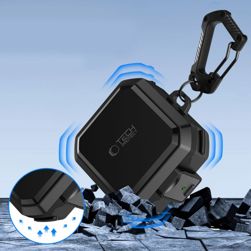Funda Tech-Protect Carbonox MagSafe para Samsung Galaxy Buds 4 / 4 Pro, negra