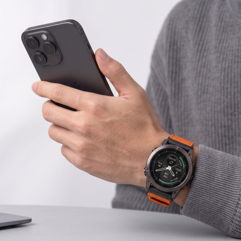 Correa de reloj Tech-Protect Nylon Classic para Garmin Fenix 5X / 5X Plus / 6X / 6X Pro / 7X / 8 / 8 Pro / 9 / 9 Pro 51 mm, naranja señal