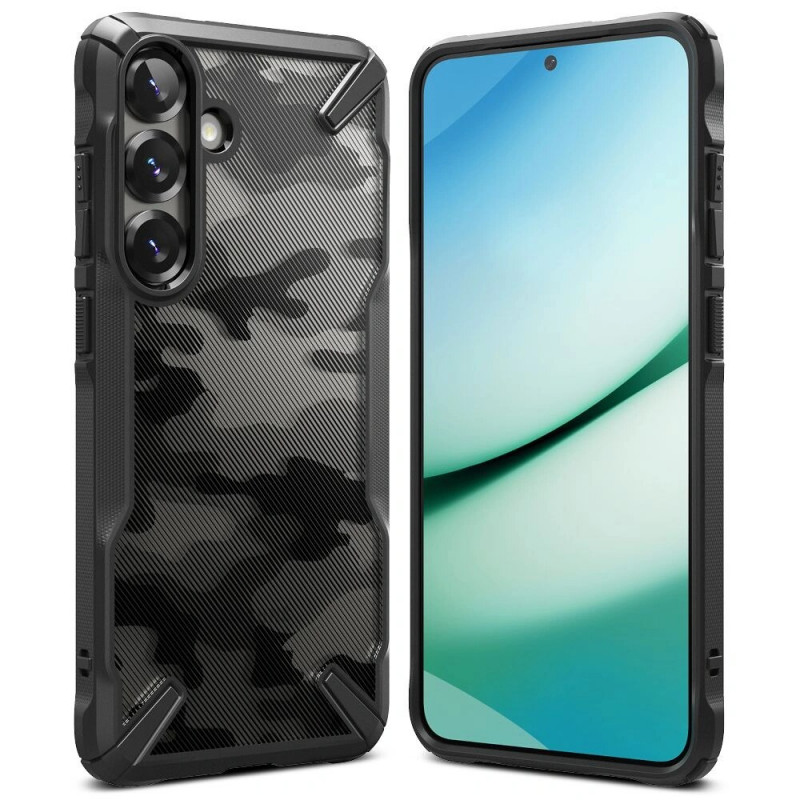 Funda Ringke Fusion-X para Samsung Galaxy S25+, negro camuflaje